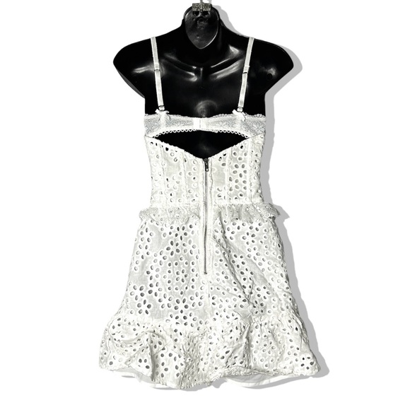 Free People x For Love & Lemons Sadie Eyelet Corset Tiered Ruffle Mini Dress - Picture 11 of 13